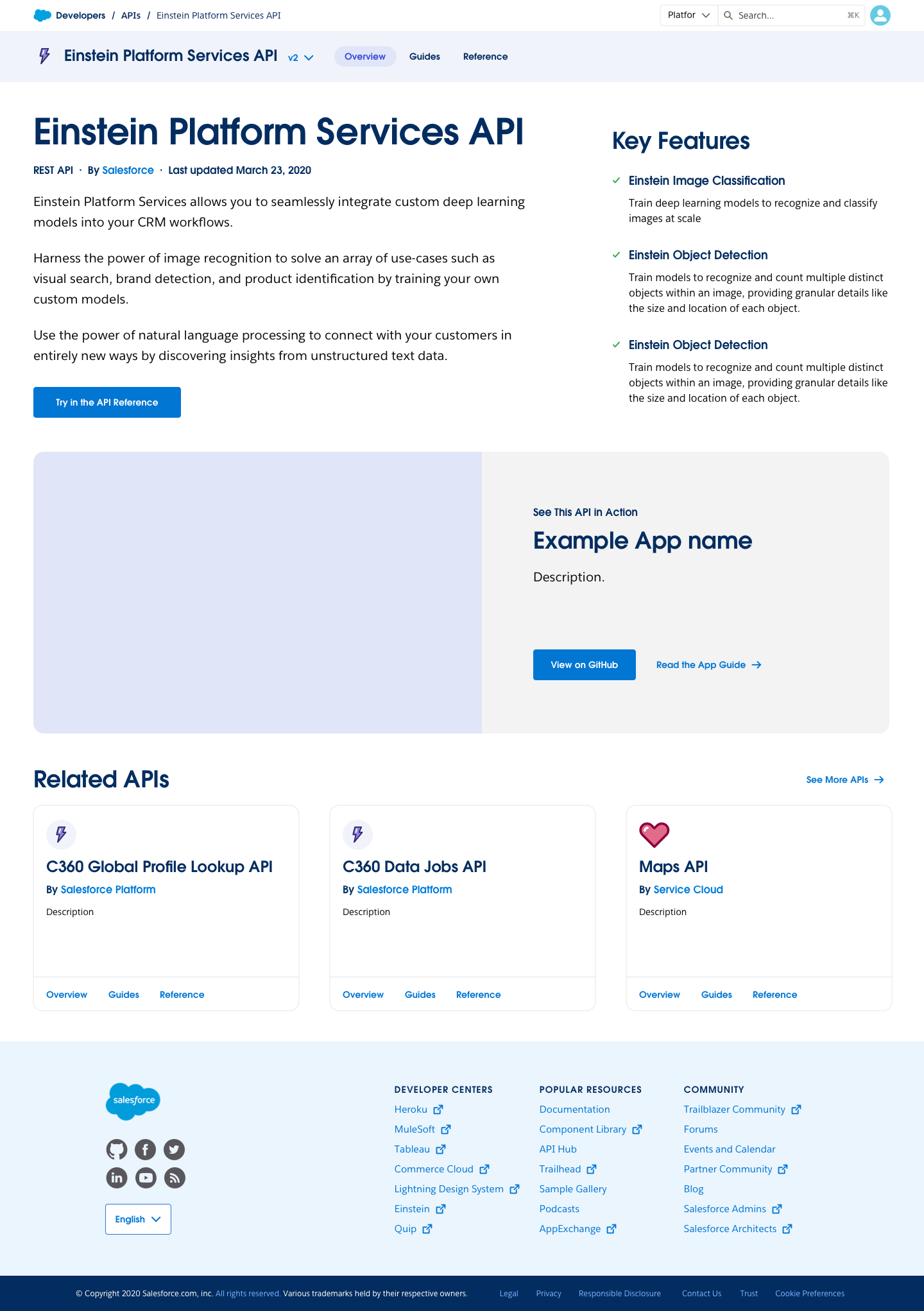 API Overview page high-fidelity mockup