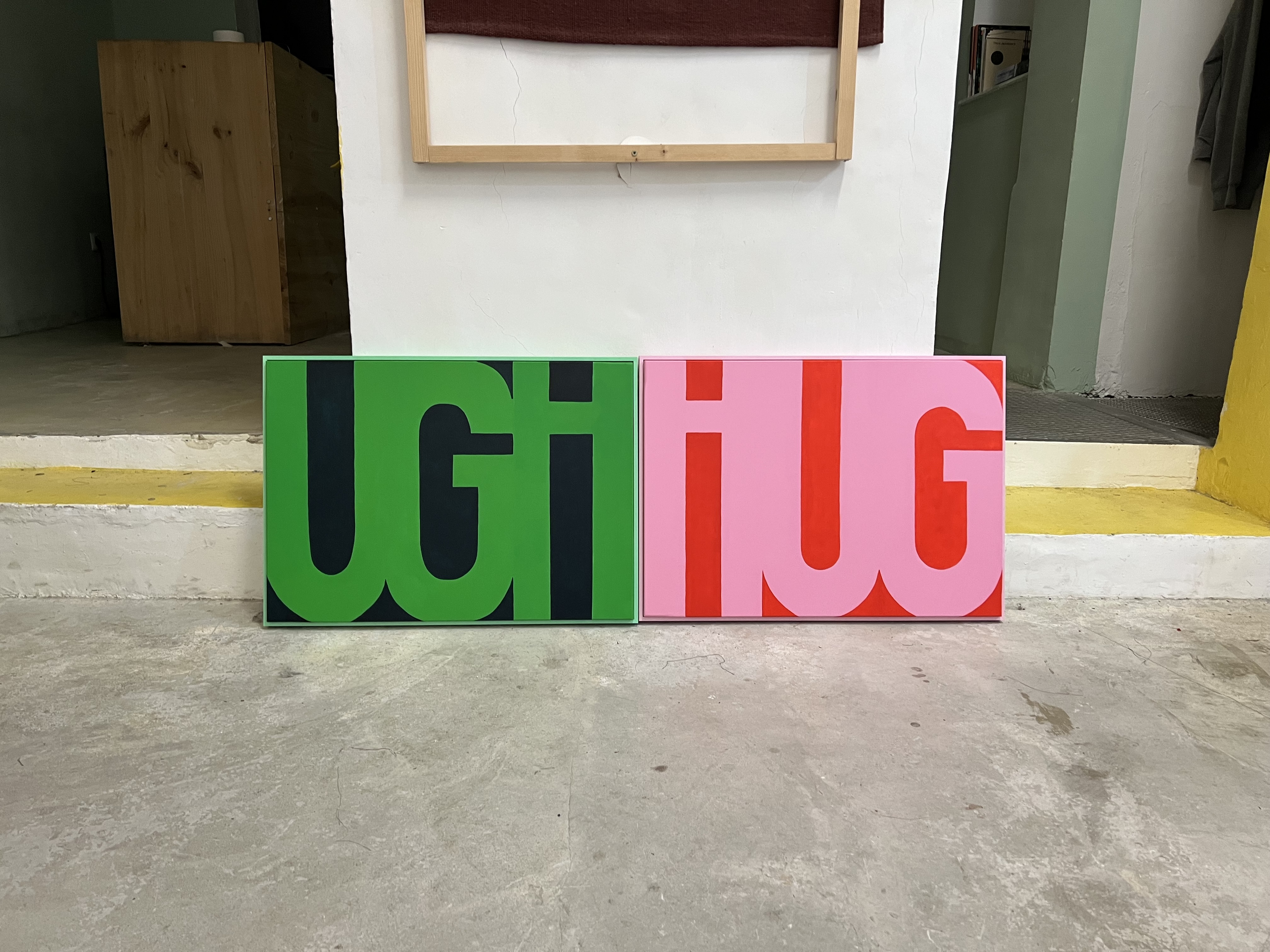 UGH HUG painting by Ariana Escobar