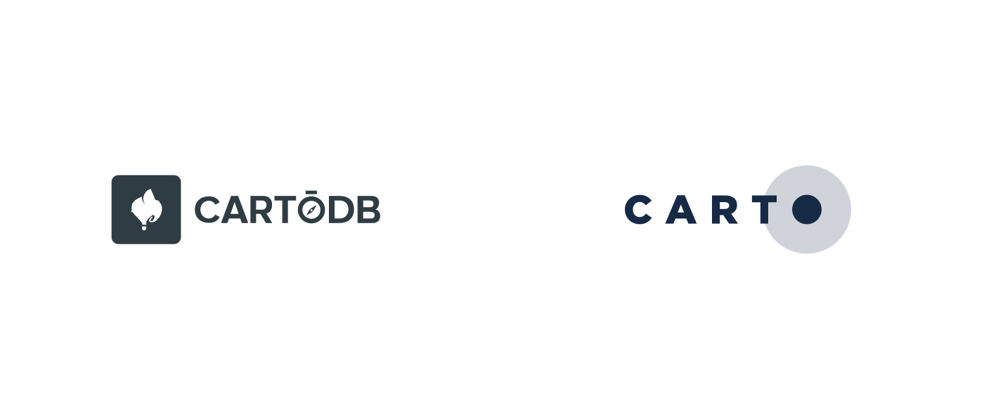 Old CartoDB logo and the new Carto logo