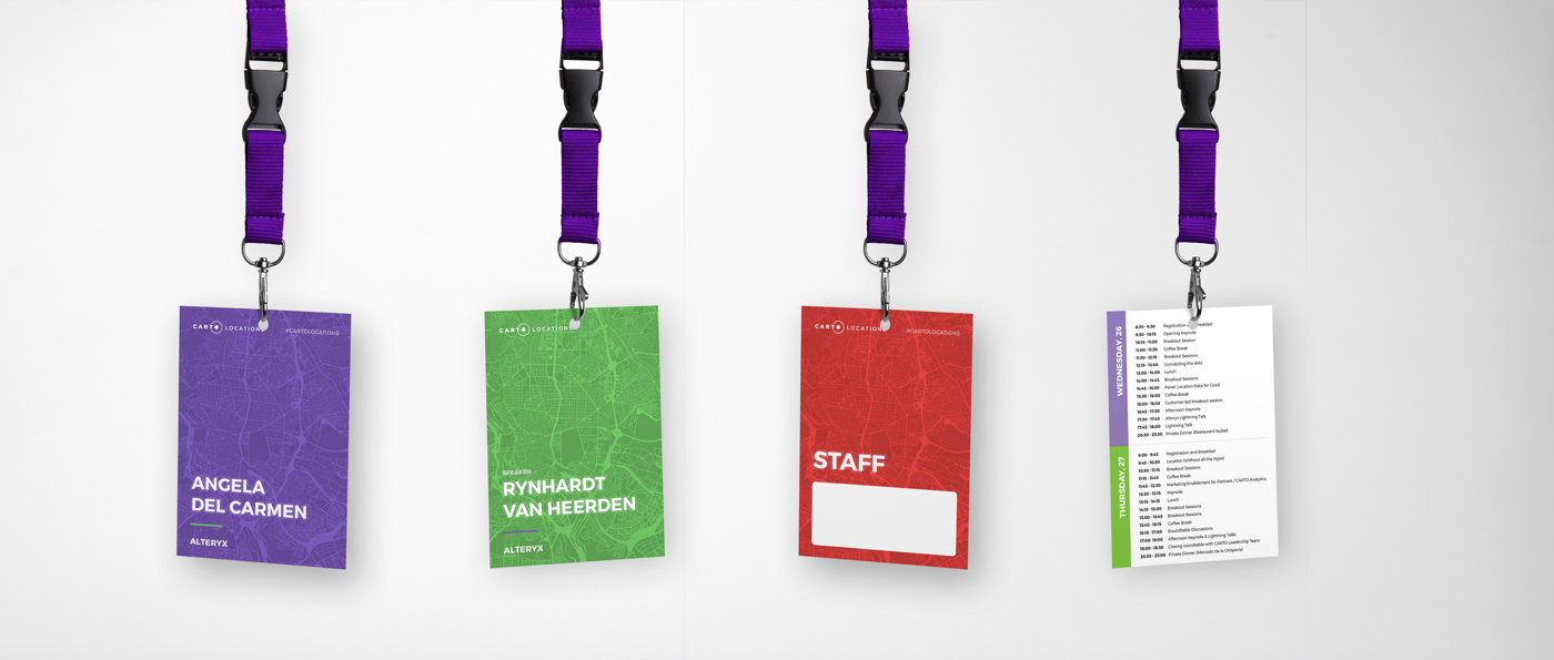 Event lanyards with space for name tags and the agenda on the back